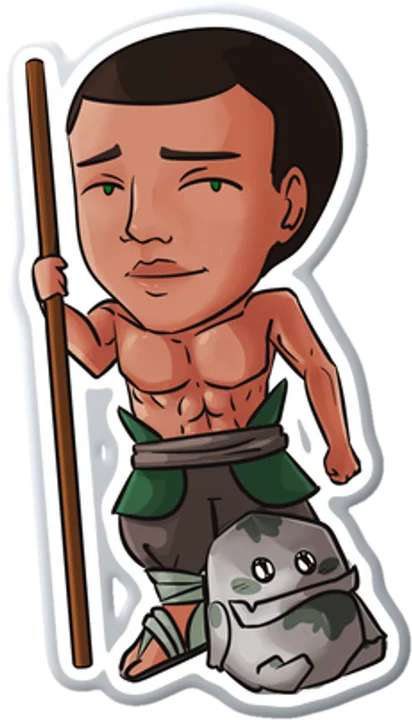 Eddie with Little Izzy Pin (Chibi-Style)