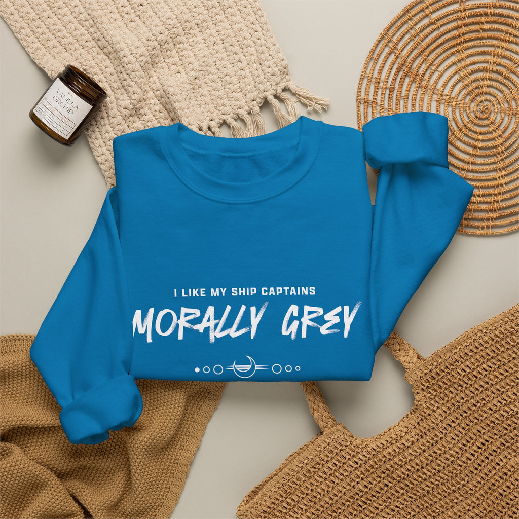 I Like My Ship Captains Morally Grey Crewneck Sweatshirt - Colors