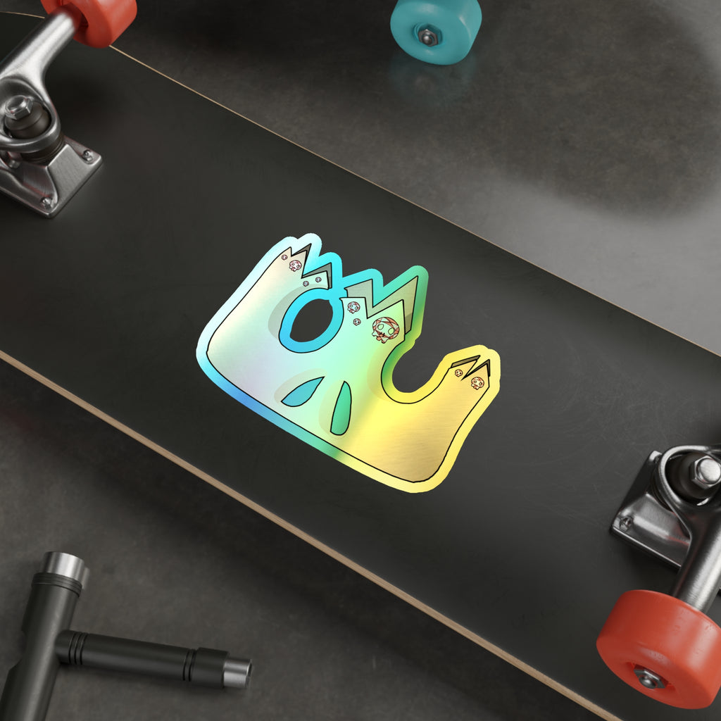 Crown Skull Holographic Sticker
