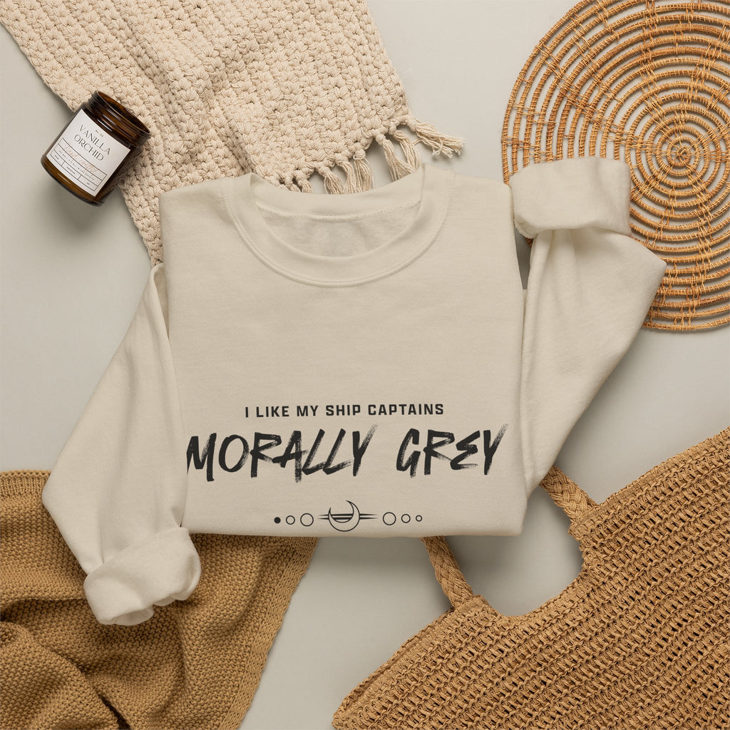 I Like My Ship Captains Morally Grey Crewneck Sweatshirt
