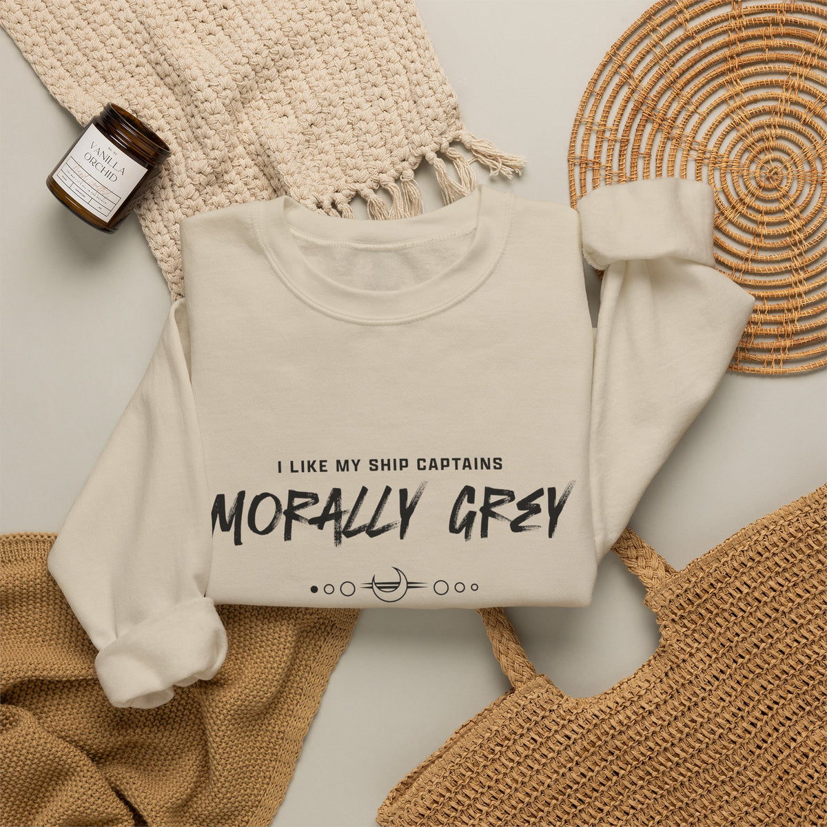 I Like My Ship Captains Morally Grey Crewneck Sweatshirt