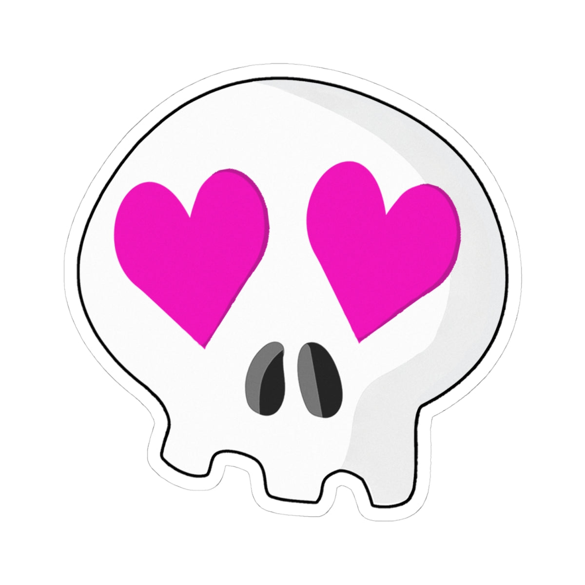 Heart-Eyes Skull Sticker (Pink)