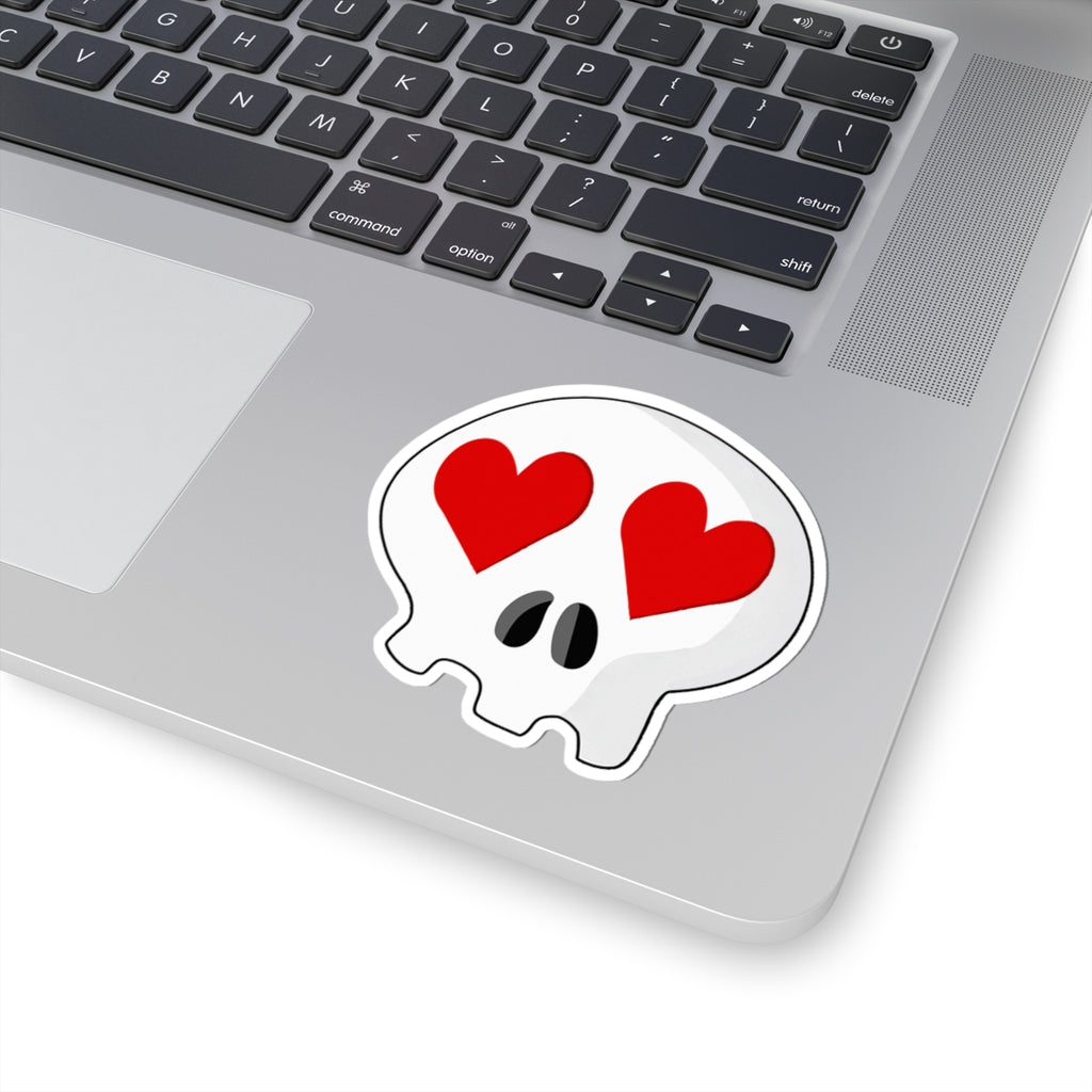 Heart-Eyes Skull Sticker