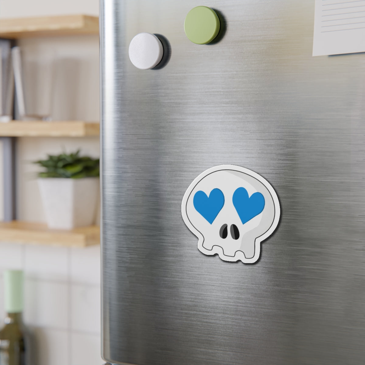 Heart-Eyes Skull Magnet (Blue)