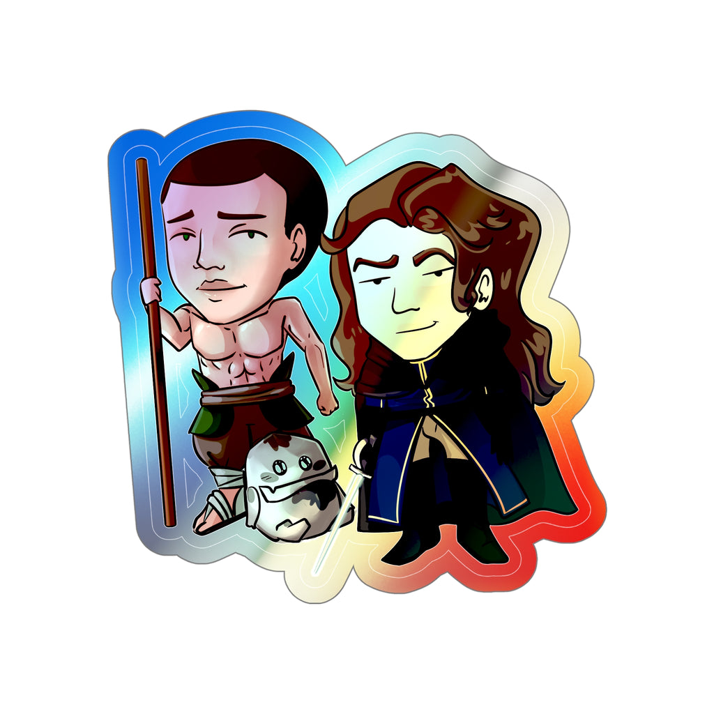 Cello, Eddie, and Little Izzy Holographic Sticker (Chibi-Style)