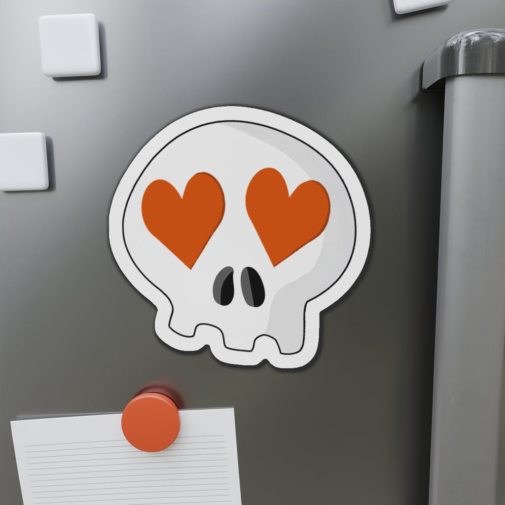 Heart-Eyes Skull Magnet (Orange)