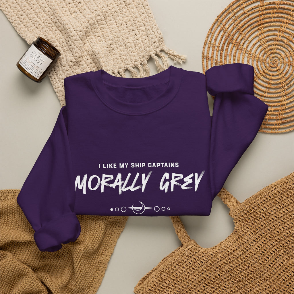 I Like My Ship Captains Morally Grey Crewneck Sweatshirt - Colors