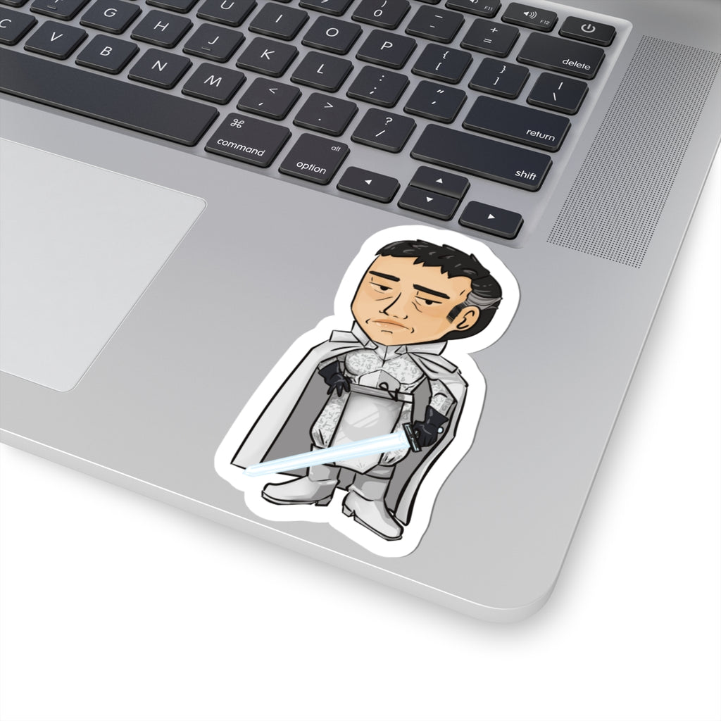 Rook with Glowing Sword Sticker (Chibi-Style)