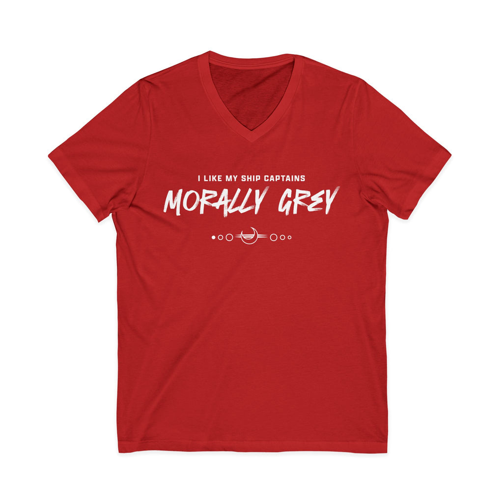 I Like My Ship Captains Morally Grey V-Neck Tee