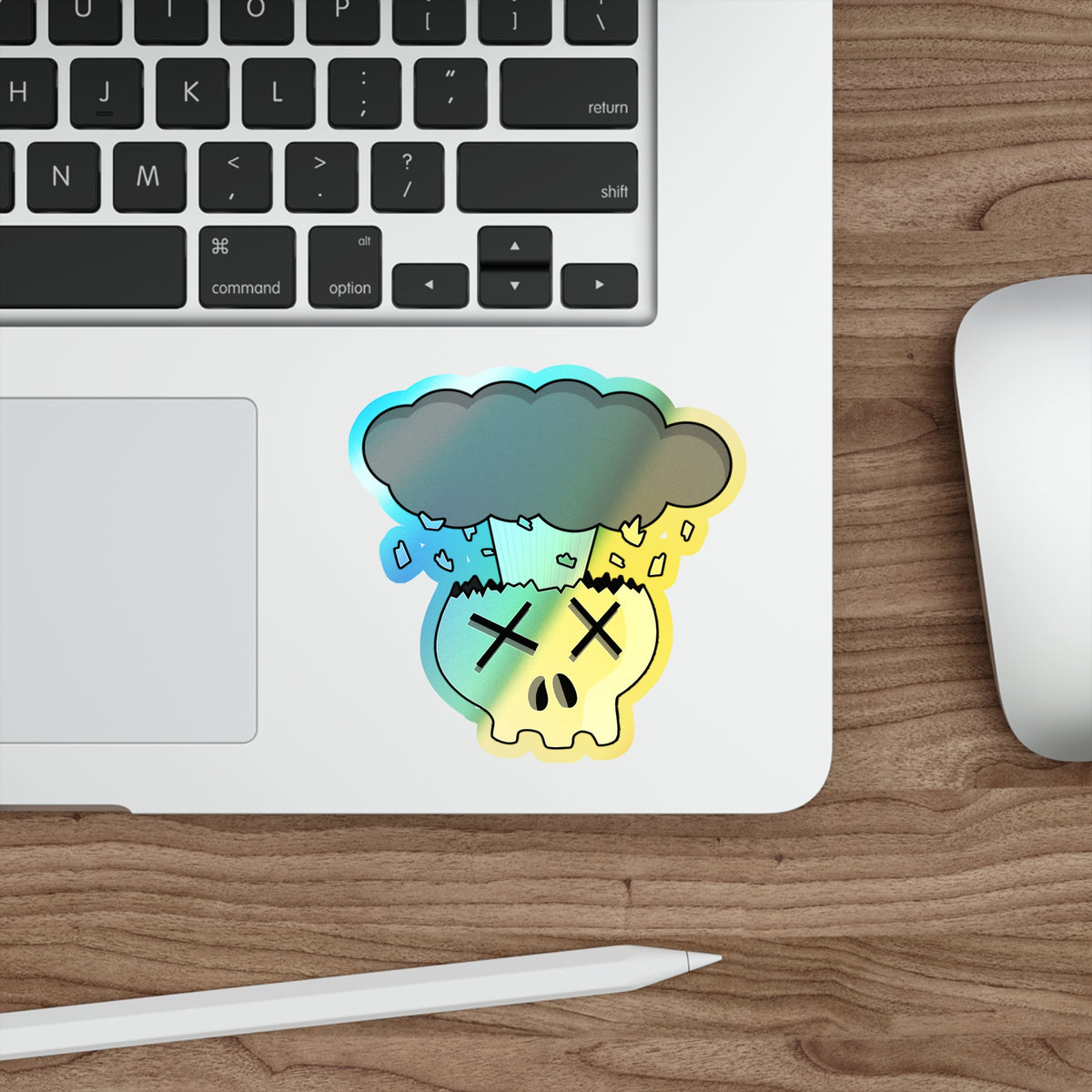 Mindblown Skull Holographic Sticker