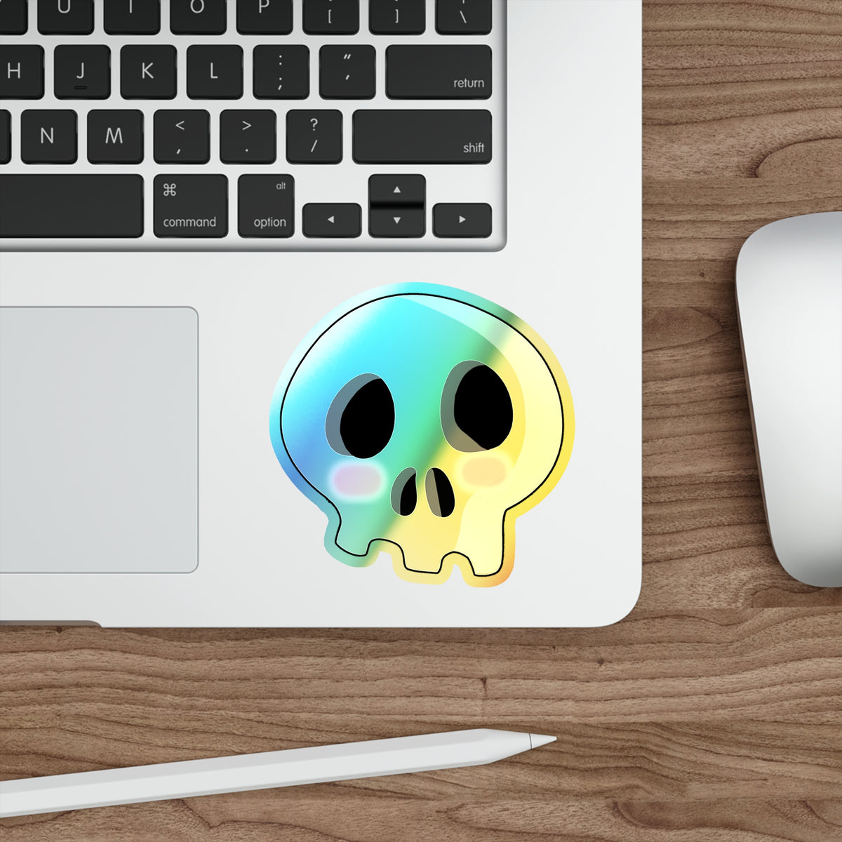 Shy Skull Holographic Sticker