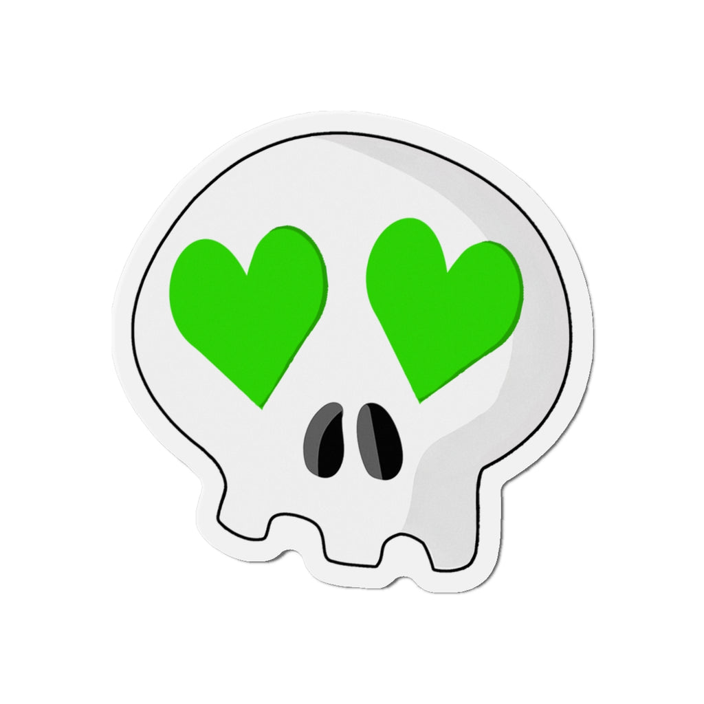 Heart-Eyes Skull Magnet (Green)