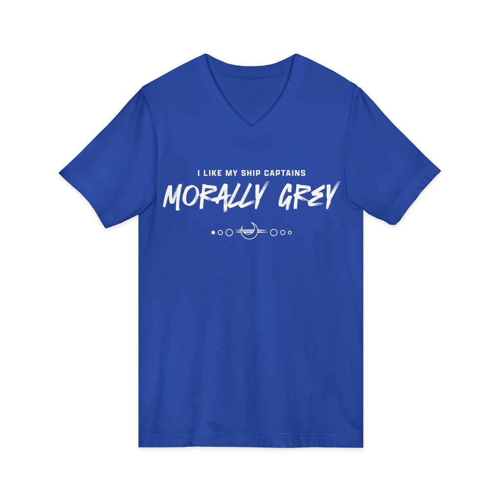I Like My Ship Captains Morally Grey V-Neck Tee