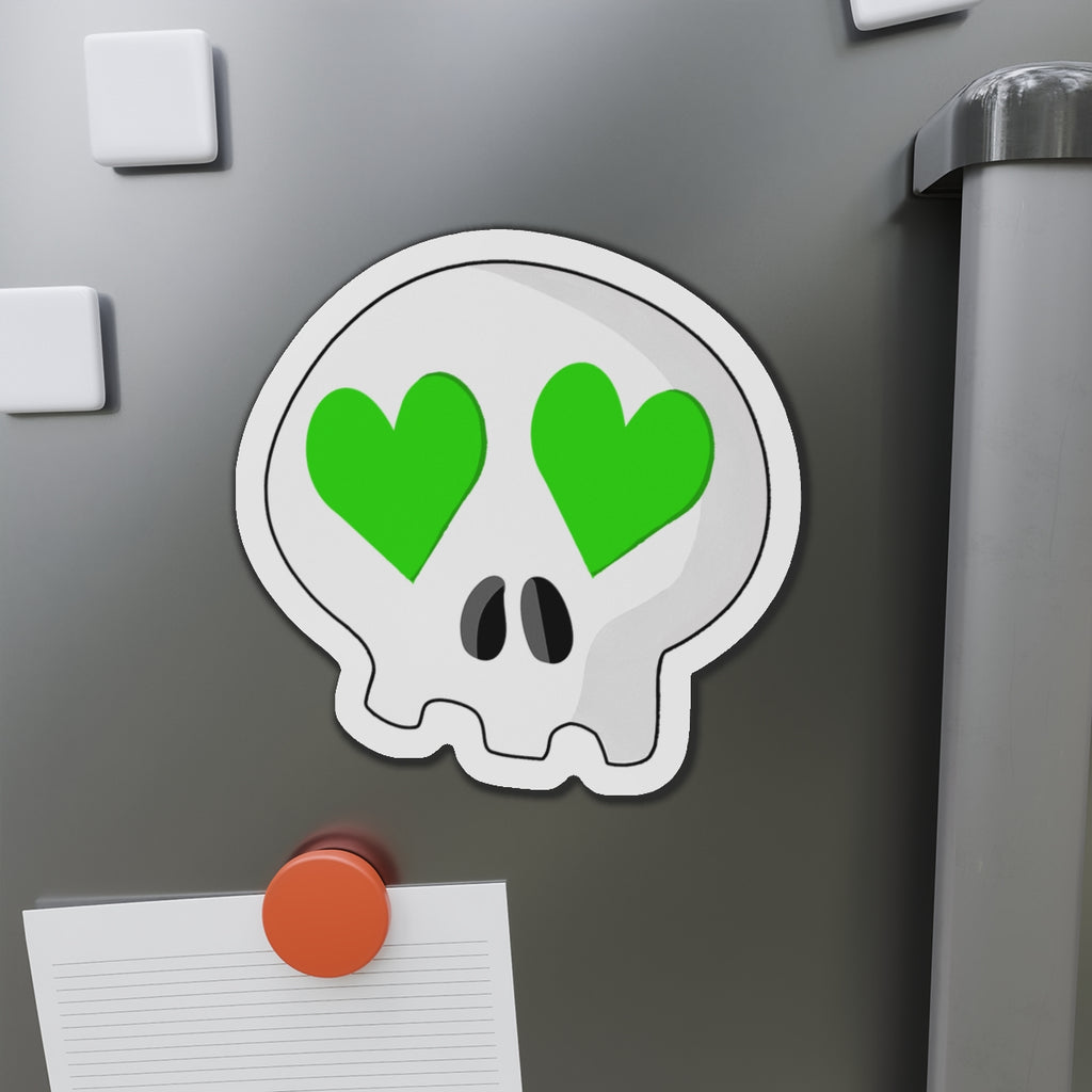 Heart-Eyes Skull Magnet (Green)