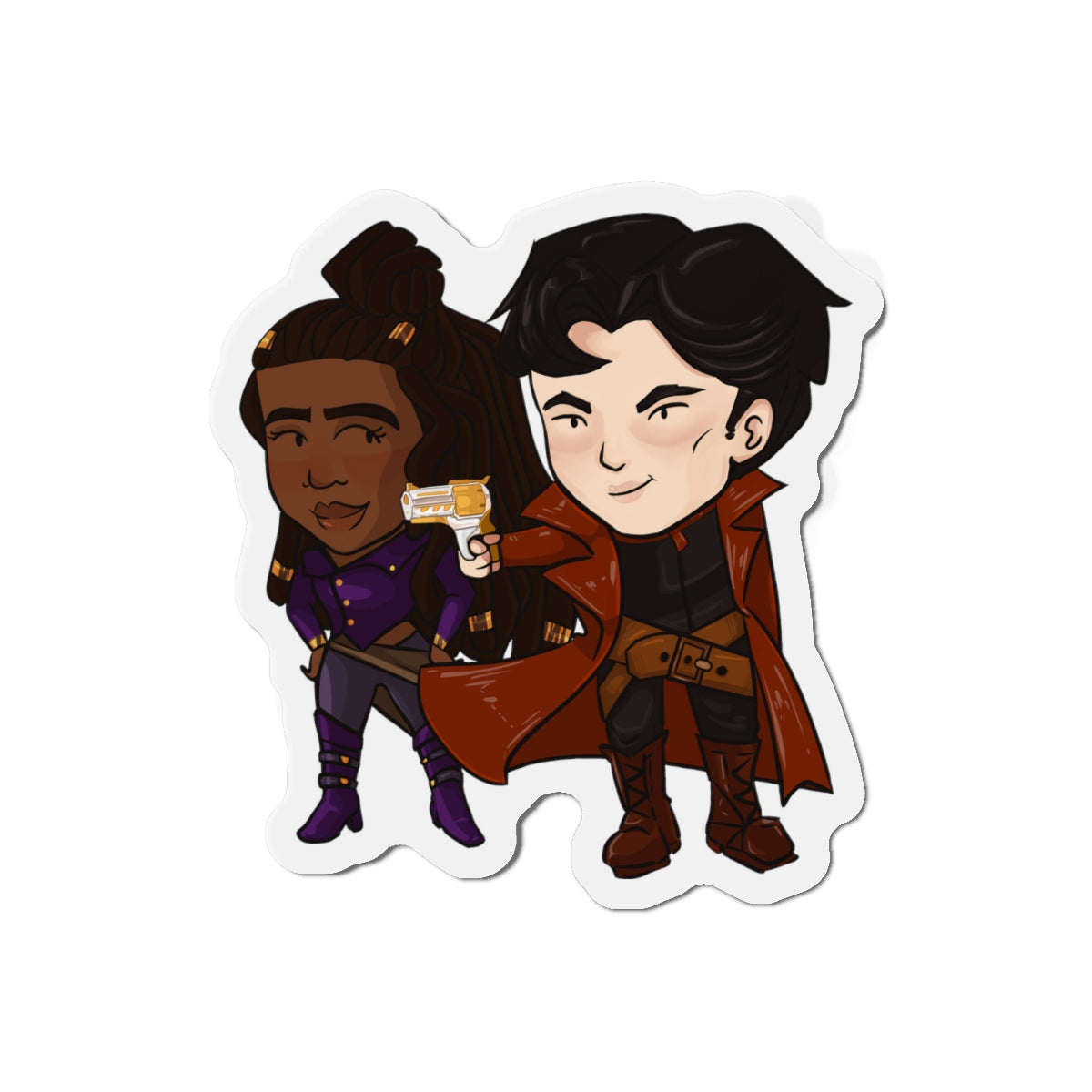Grey and Minn Magnet (Chibi-Style)