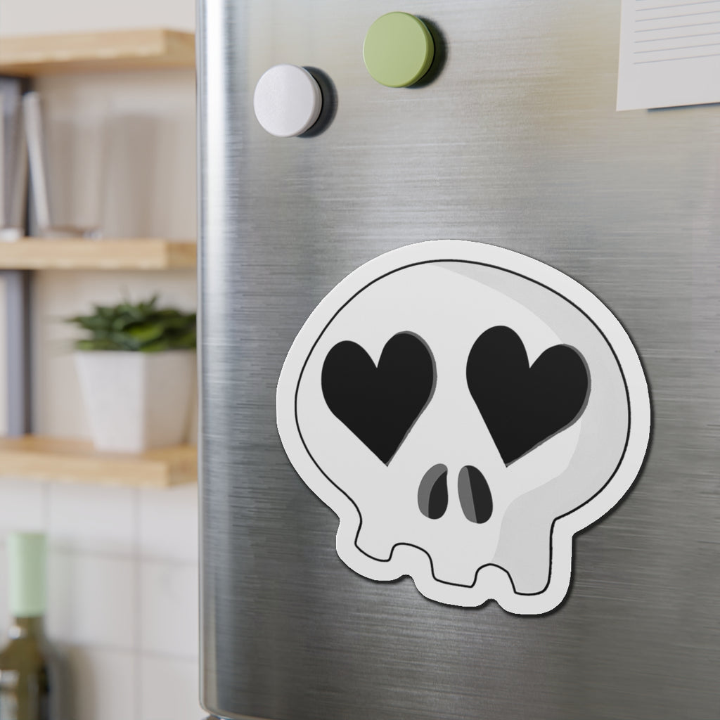 Heart-Eyes Skull Magnet (Black)