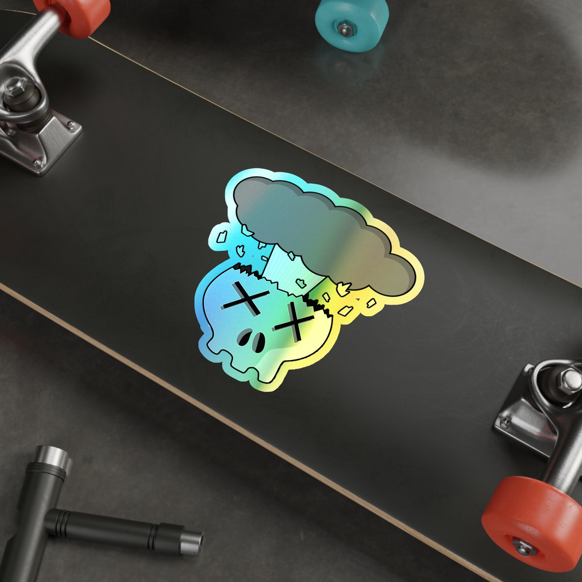 Mindblown Skull Holographic Sticker