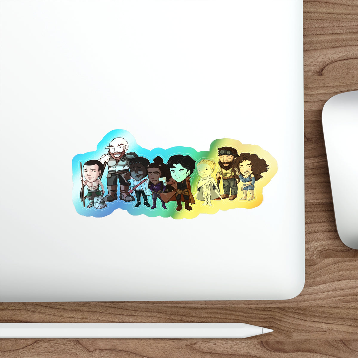 The Crew with Eddie and Little Izzy Holographic Sticker (Chibi-Style)