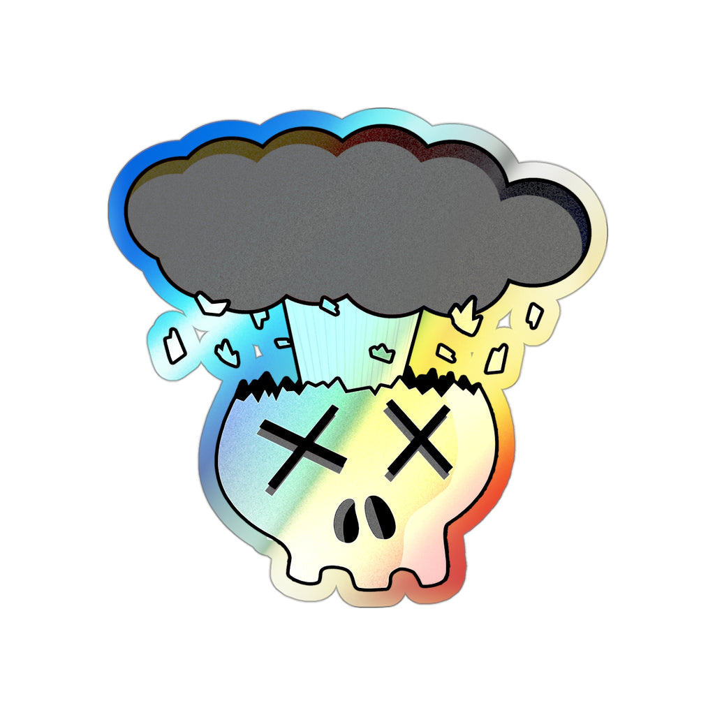 Mindblown Skull Holographic Sticker