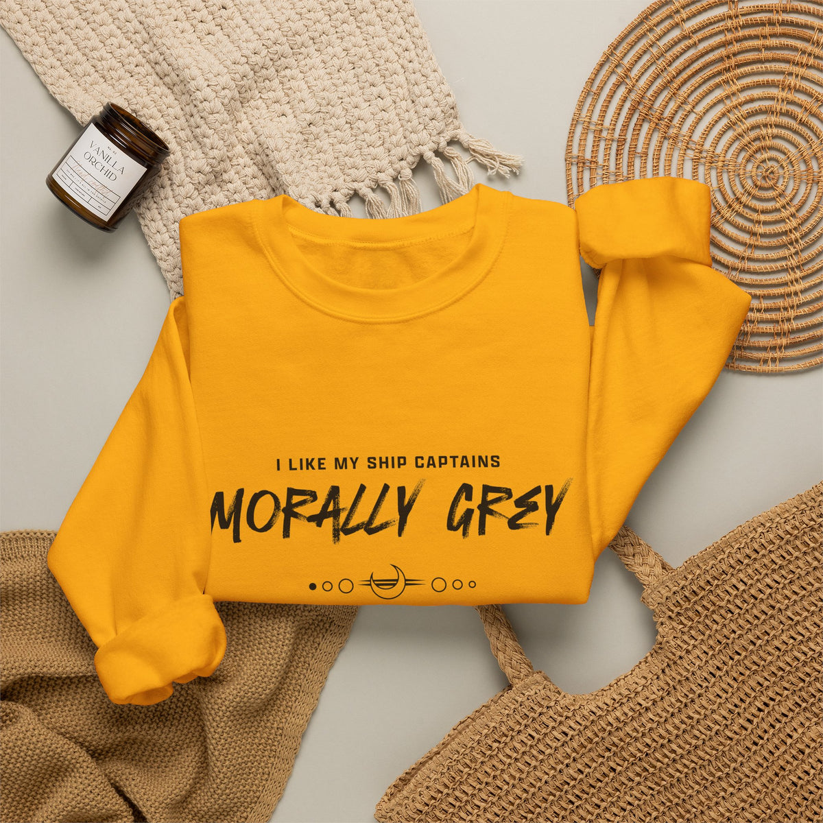 I Like My Ship Captains Morally Grey Crewneck Sweatshirt