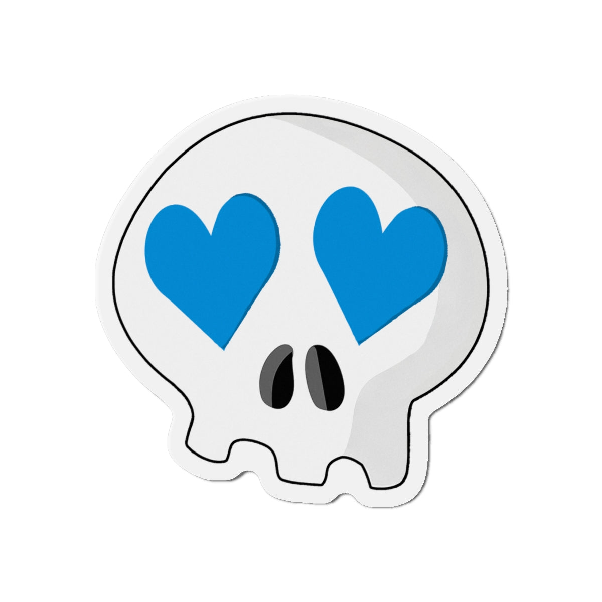 Heart-Eyes Skull Magnet (Blue)