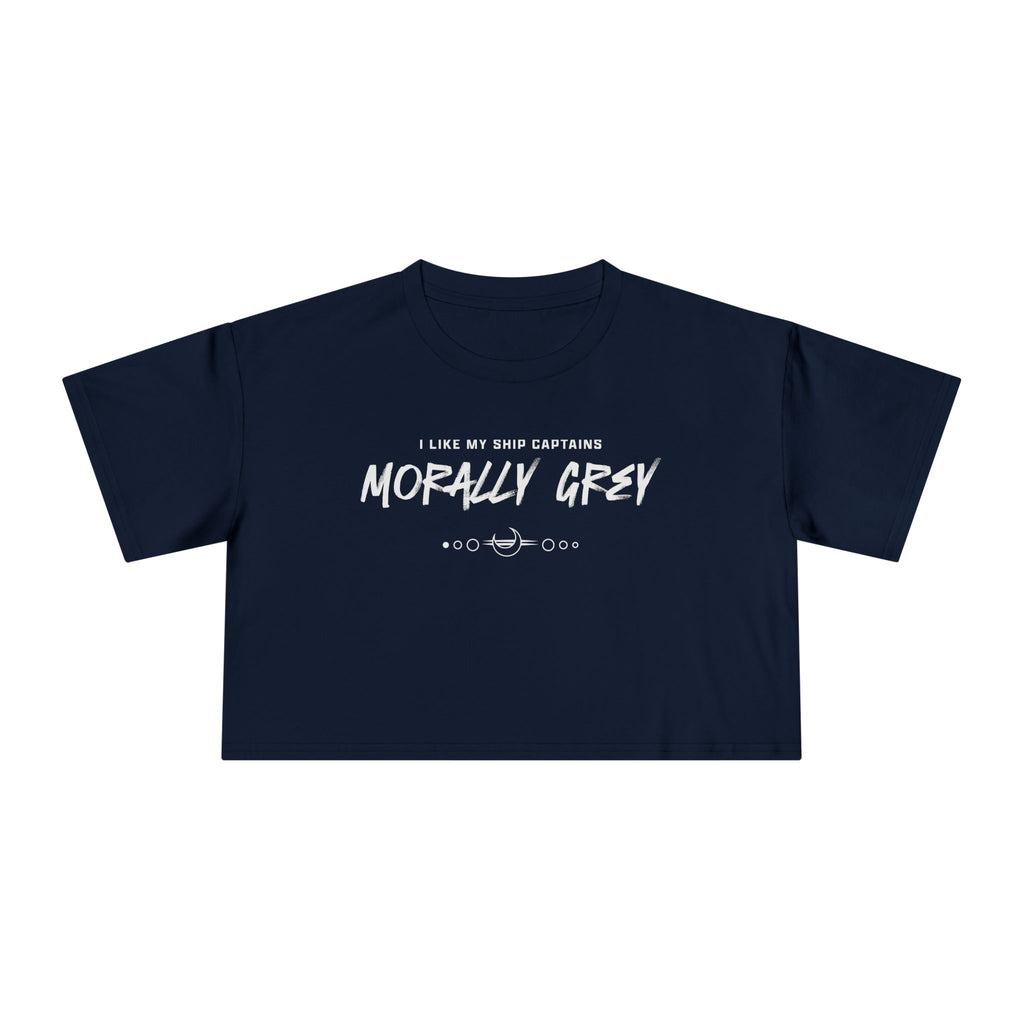 I Like My Ship Captains Morally Grey Crop Tee