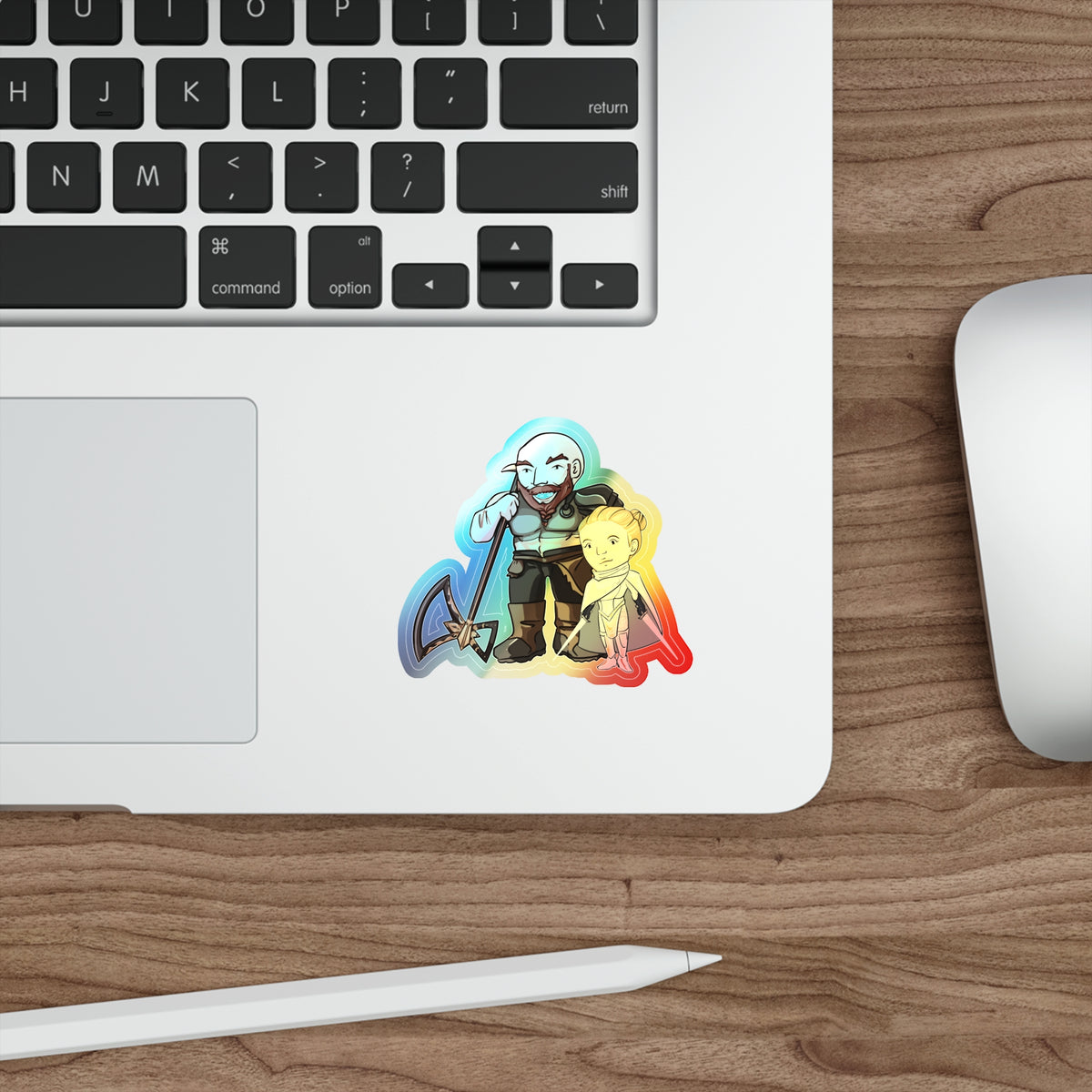 Dot and Mars Holographic Sticker (Chibi-Style)