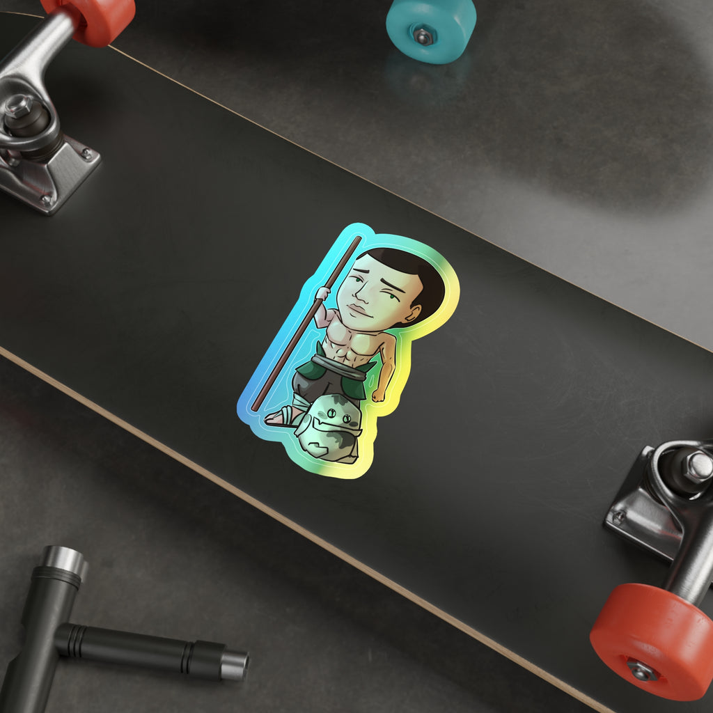 Eddie with Little Izzy Holographic Sticker (Chibi-Style)