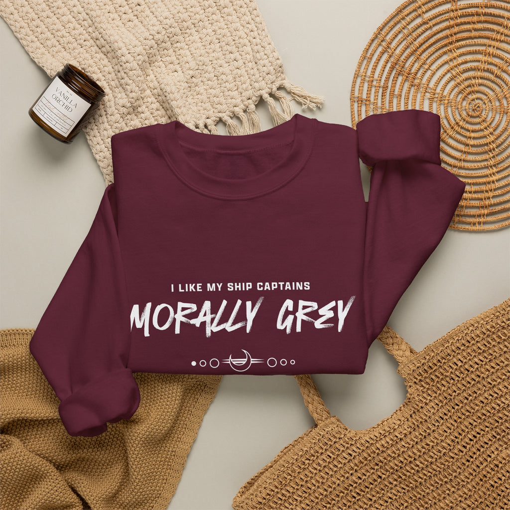 I Like My Ship Captains Morally Grey Crewneck Sweatshirt - Colors