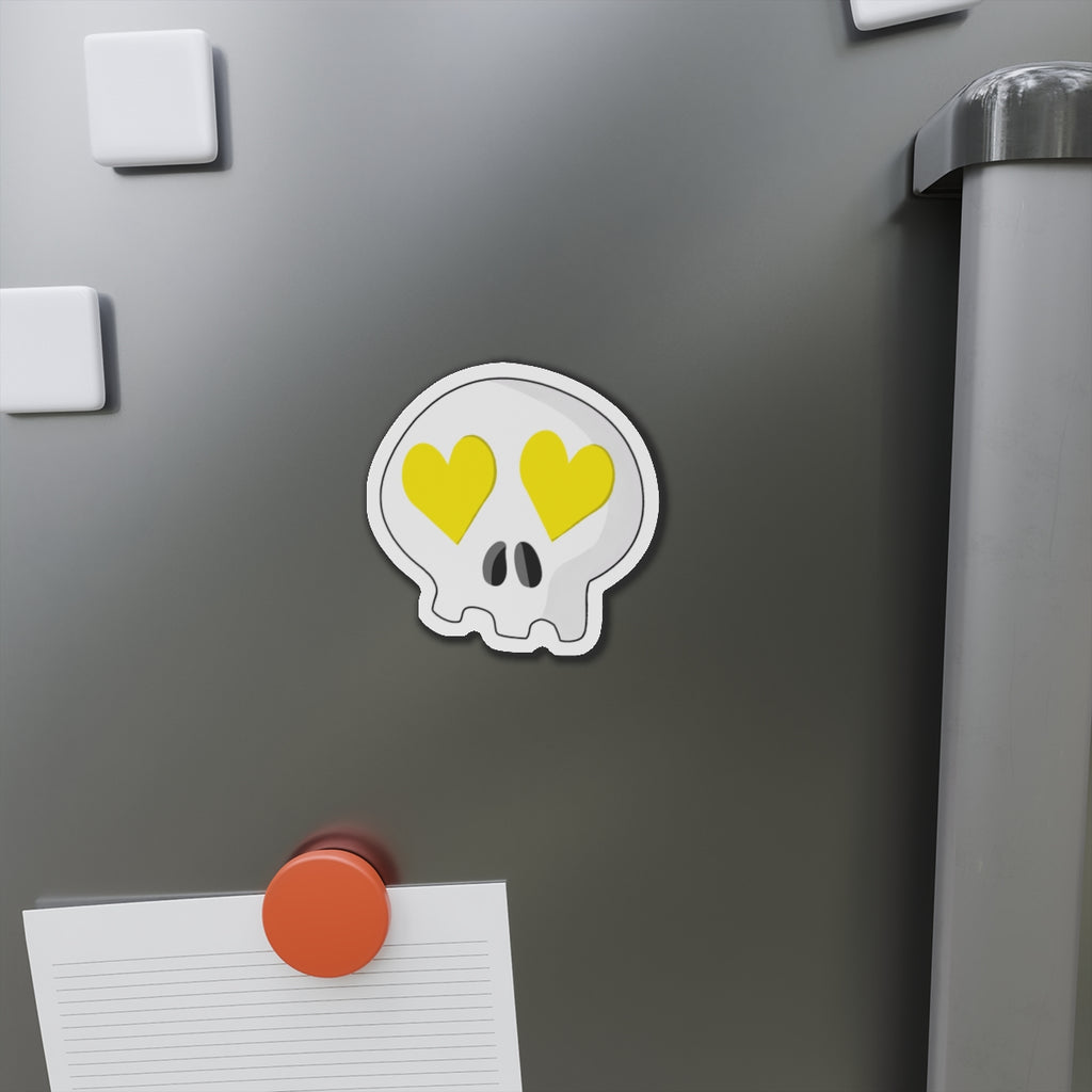 Heart-Eyes Skull Magnet (Yellow)