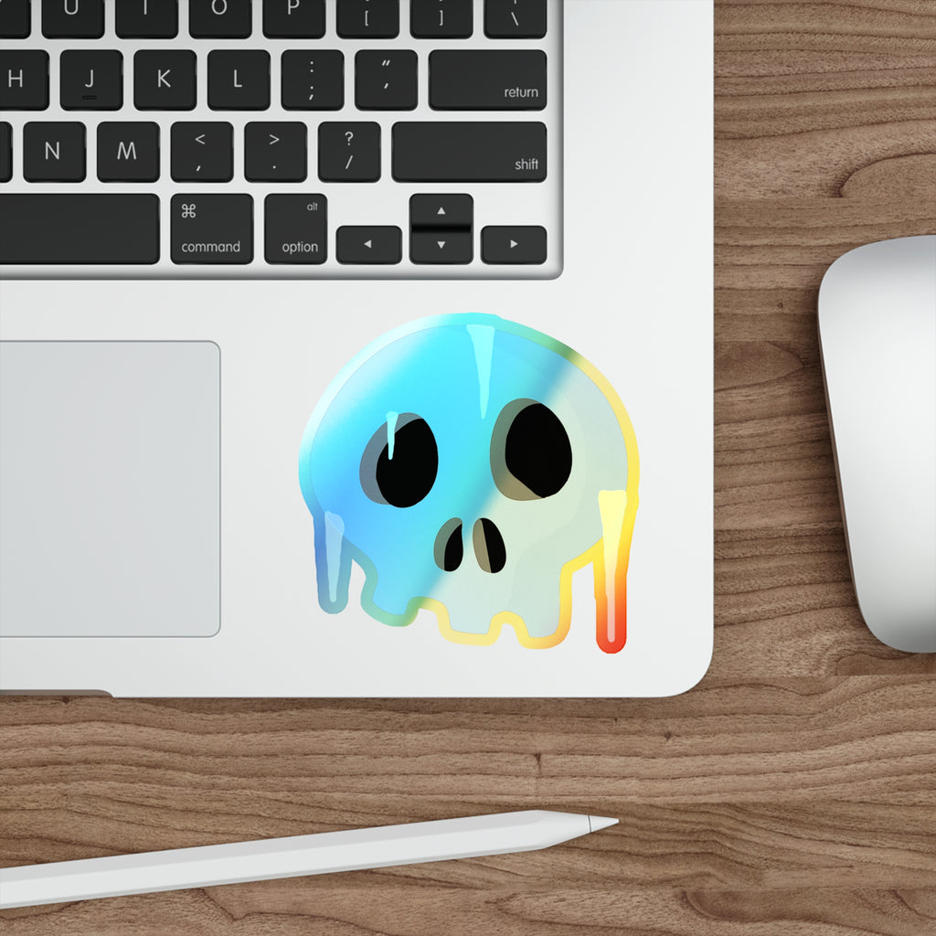 Frozen Skull Holographic Sticker