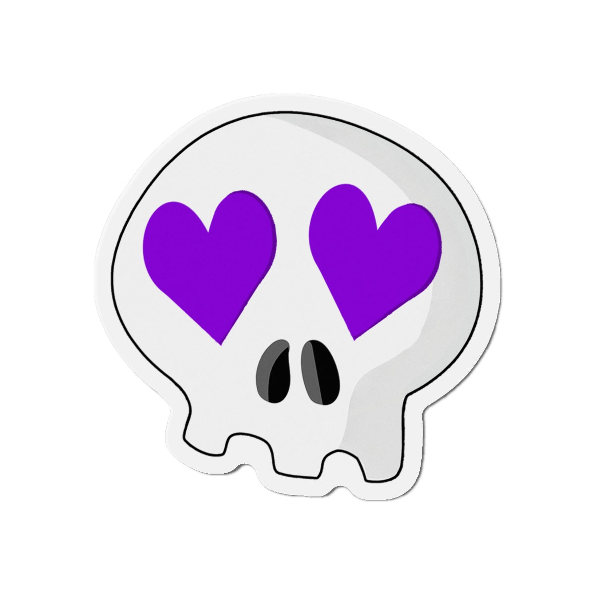 Heart-Eyes Skull Magnet (Purple)