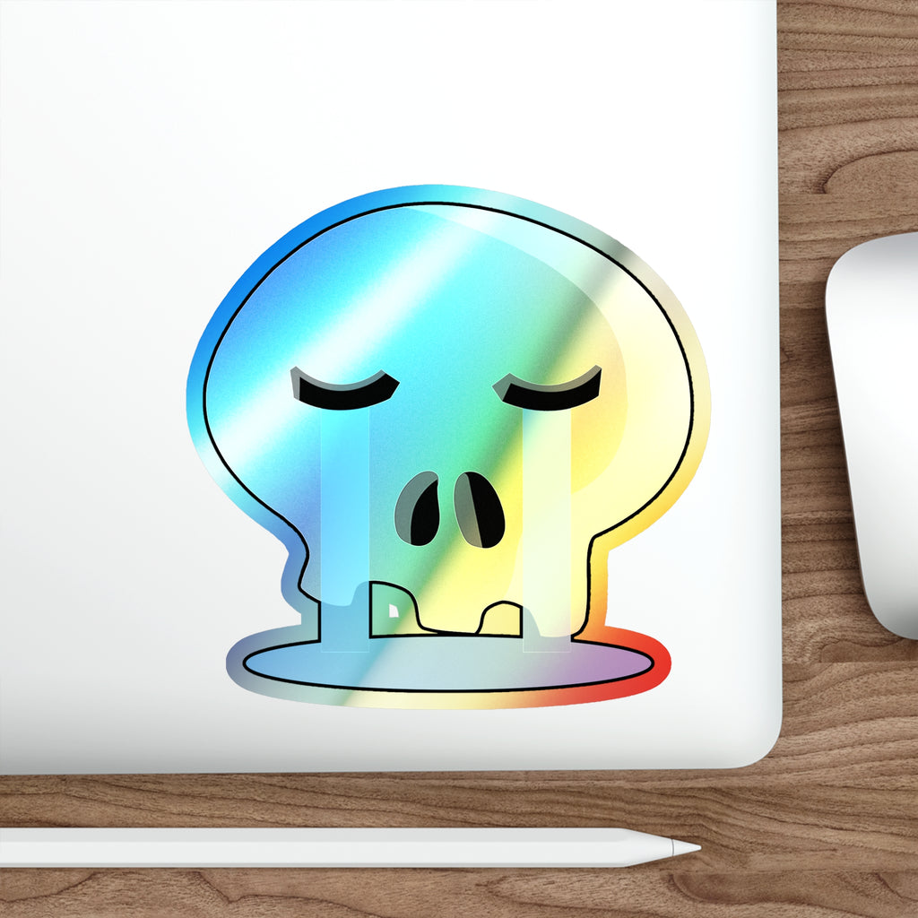 Crying Skull Holographic Sticker