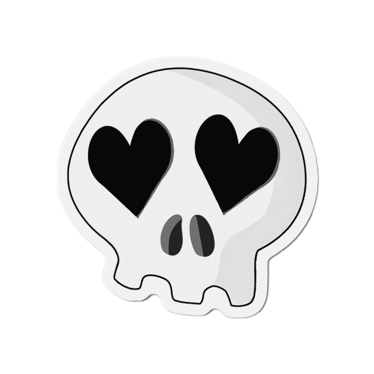 Heart-Eyes Skull Magnet (Black)