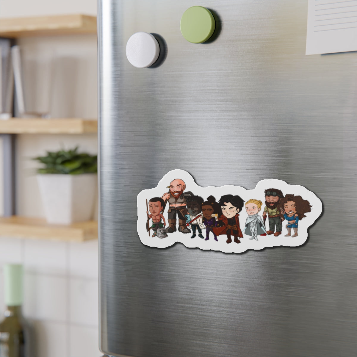 The Crew with Eddie and Little Izzy Magnet (Chibi-Style)
