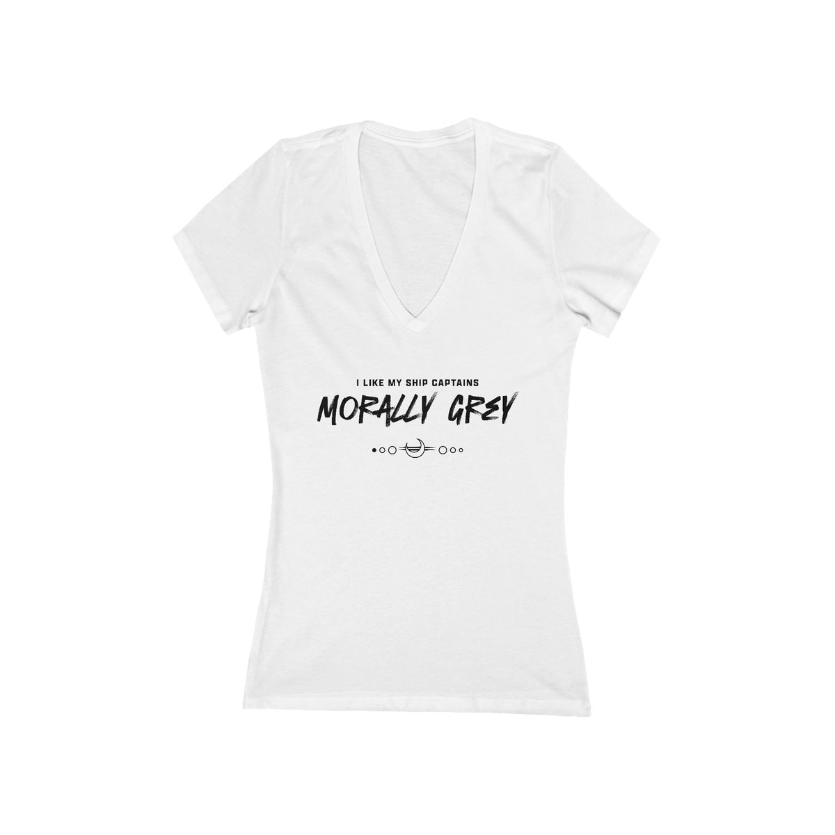 I Like My Ship Captains Morally Grey Women's Deep V-Neck Tee