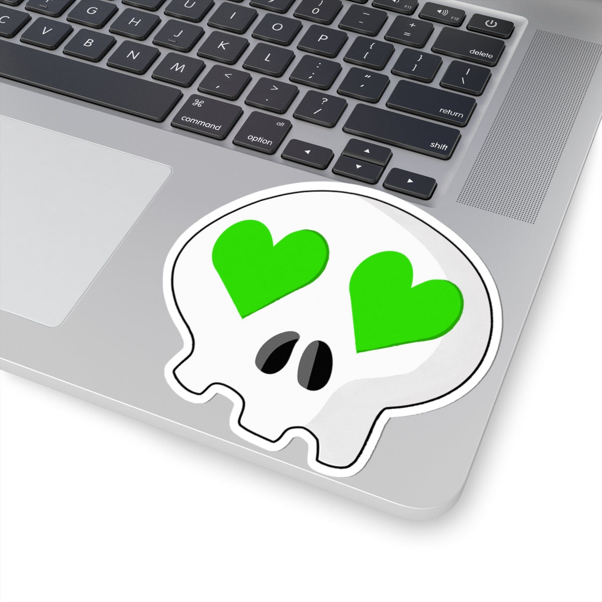 Heart-Eyes Skull Sticker (Green)