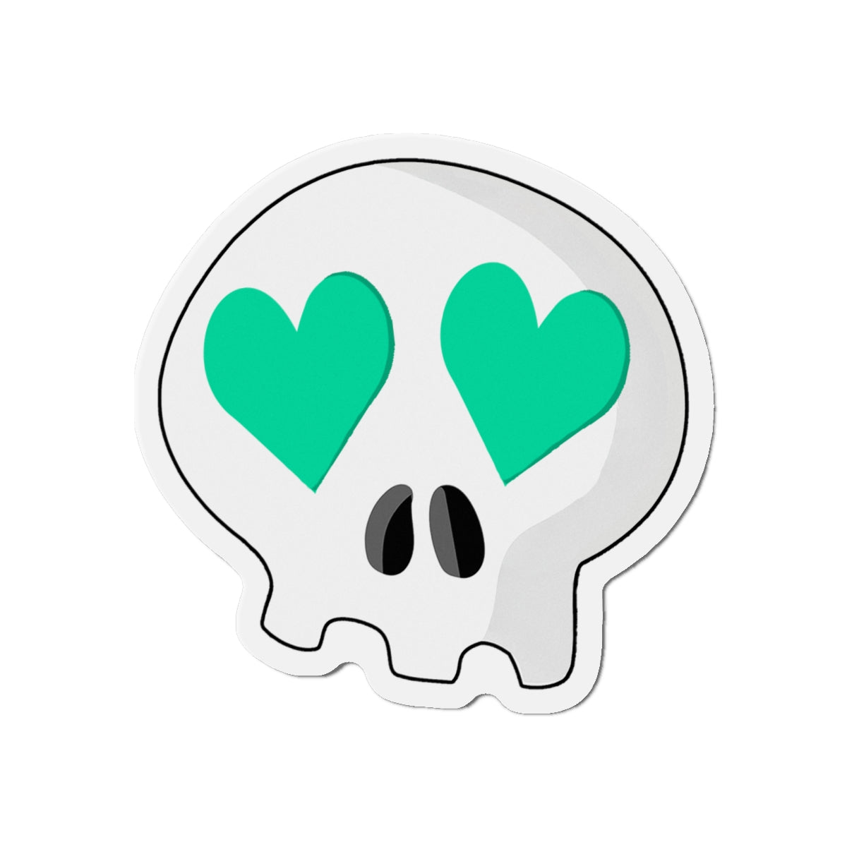 Heart-Eyes Skull Magnet (Teal)