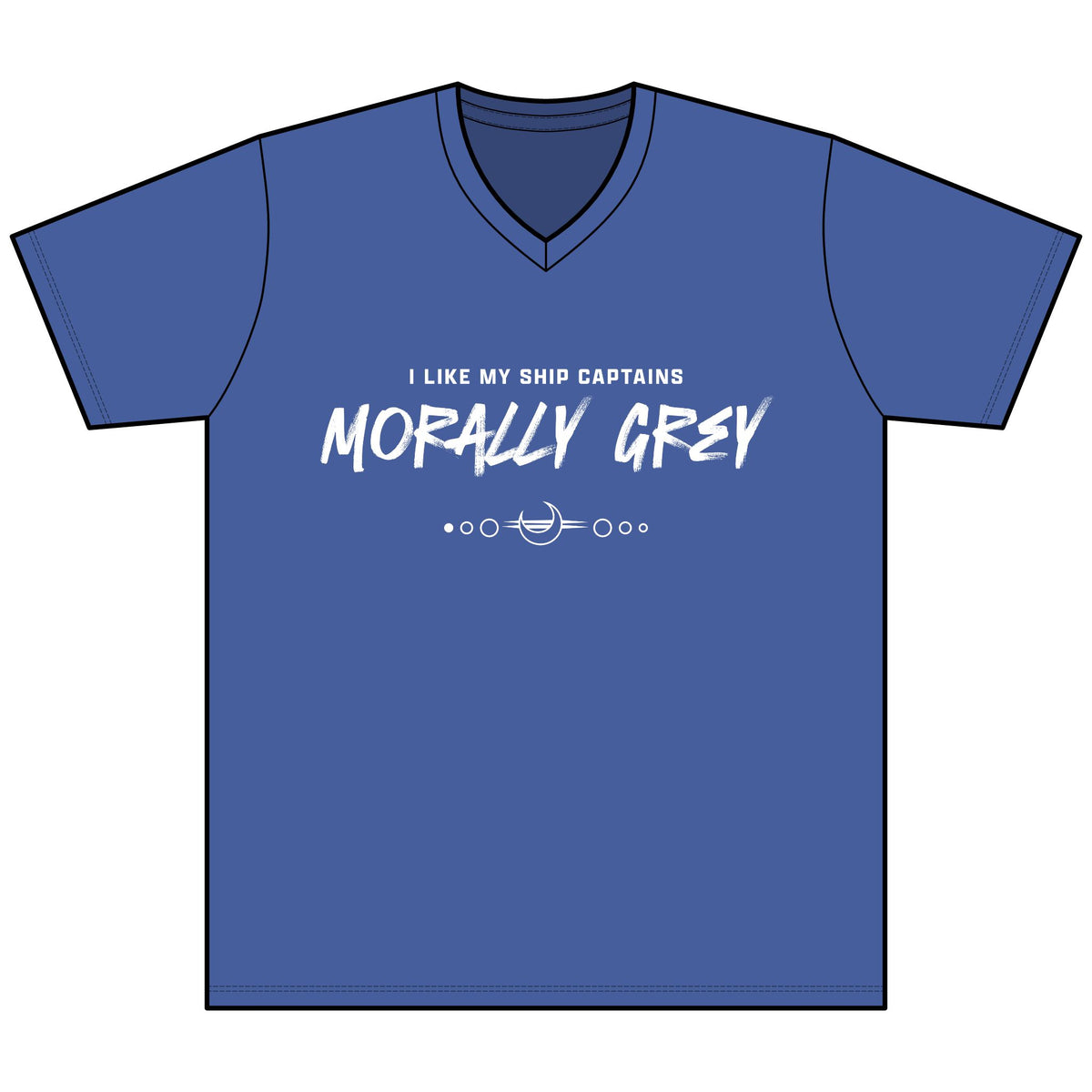 I Like My Ship Captains Morally Grey Heather V-Neck Tee