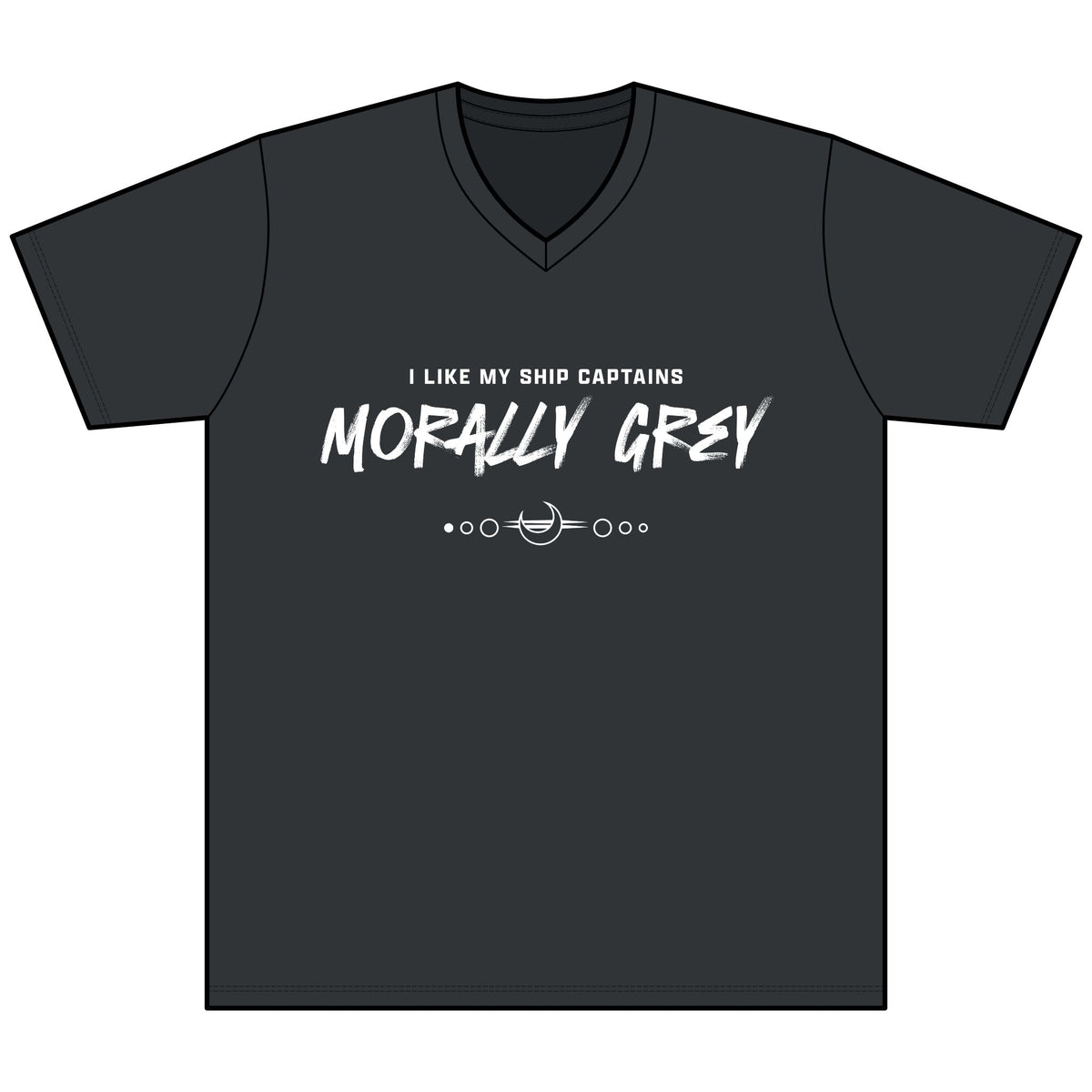 I Like My Ship Captains Morally Grey Heather V-Neck Tee