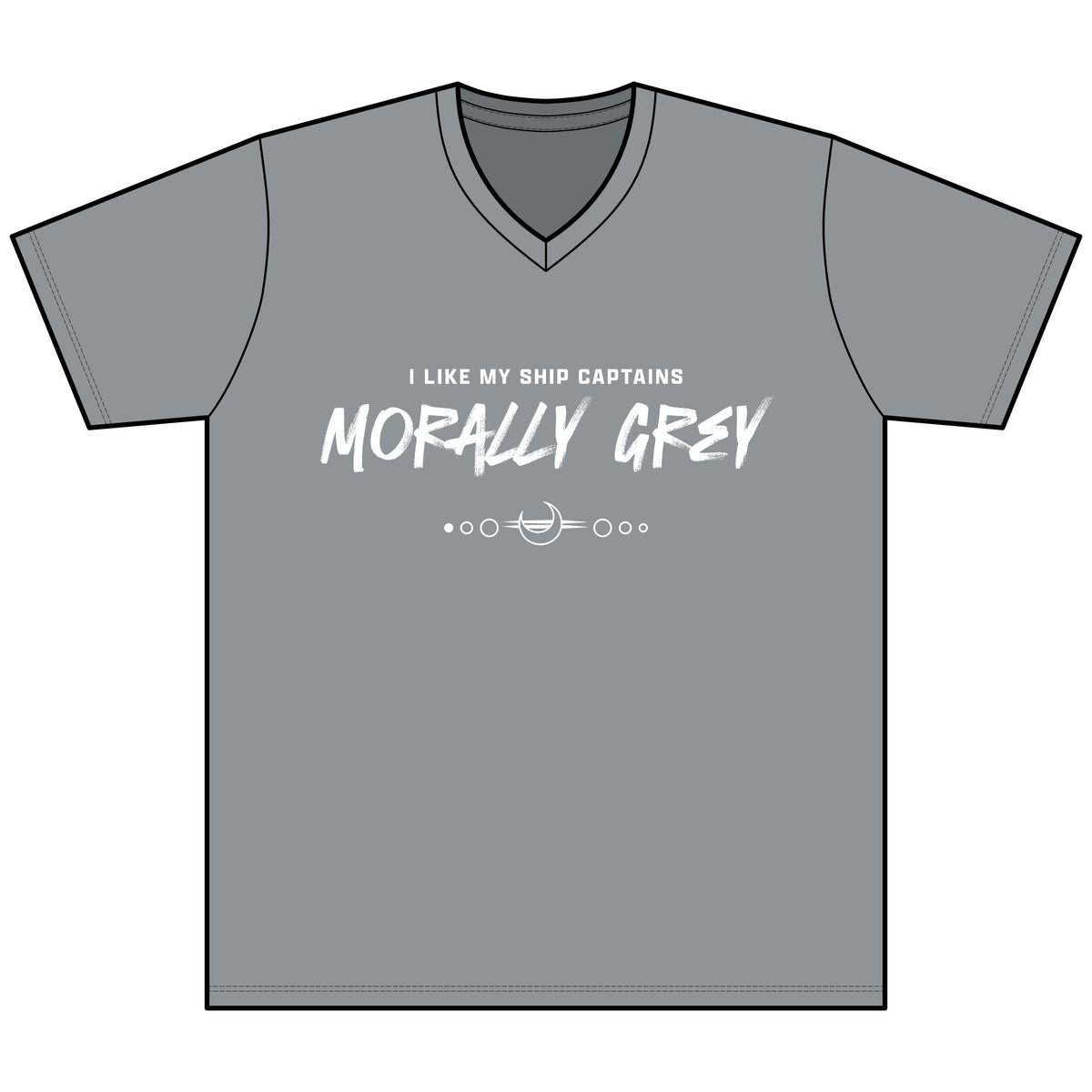 I Like My Ship Captains Morally Grey Heather V-Neck Tee