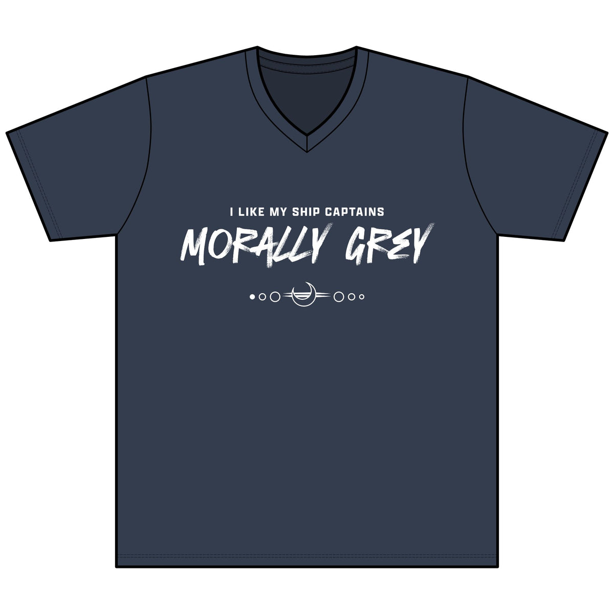 I Like My Ship Captains Morally Grey Heather V-Neck Tee