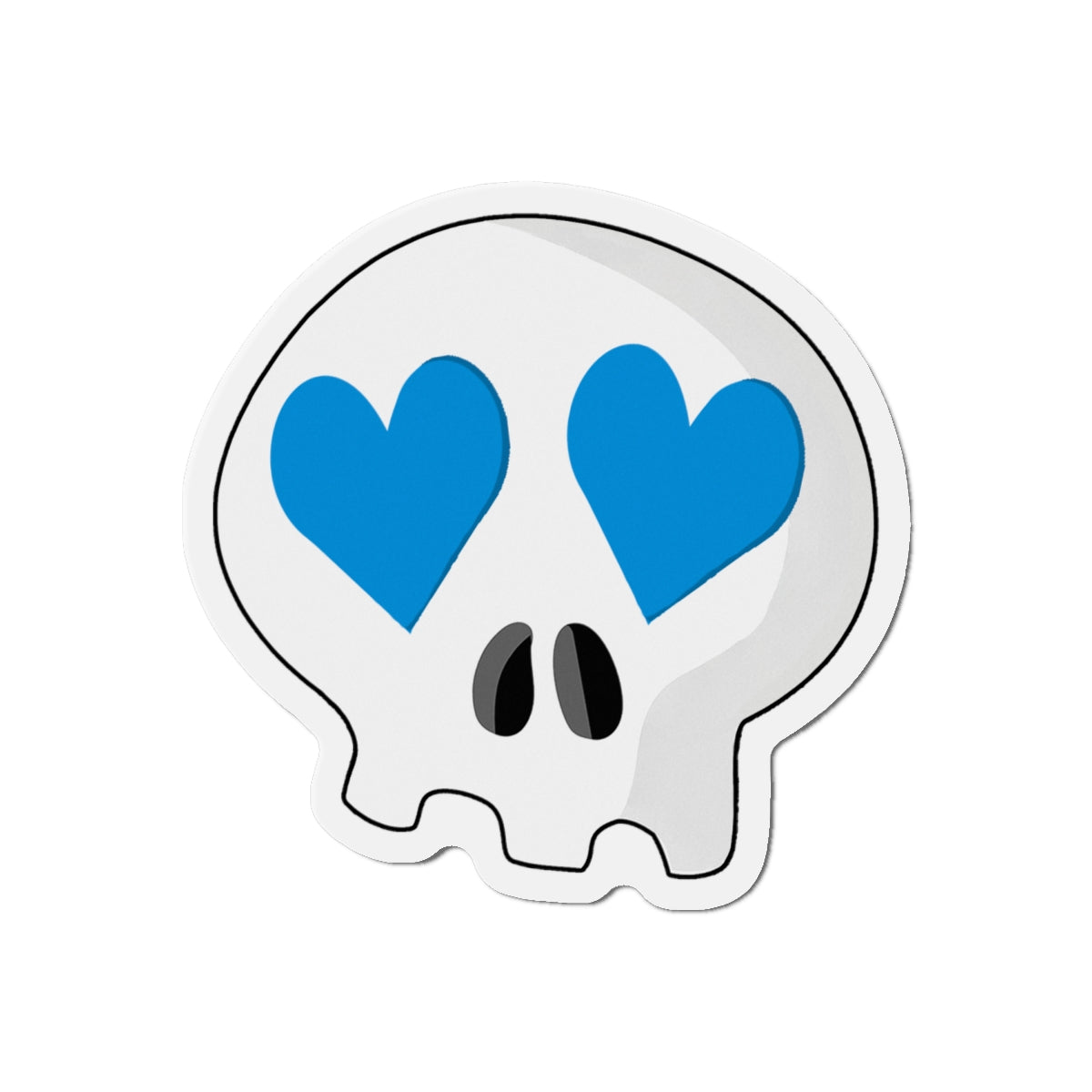 Heart-Eyes Skull Magnet (Blue)