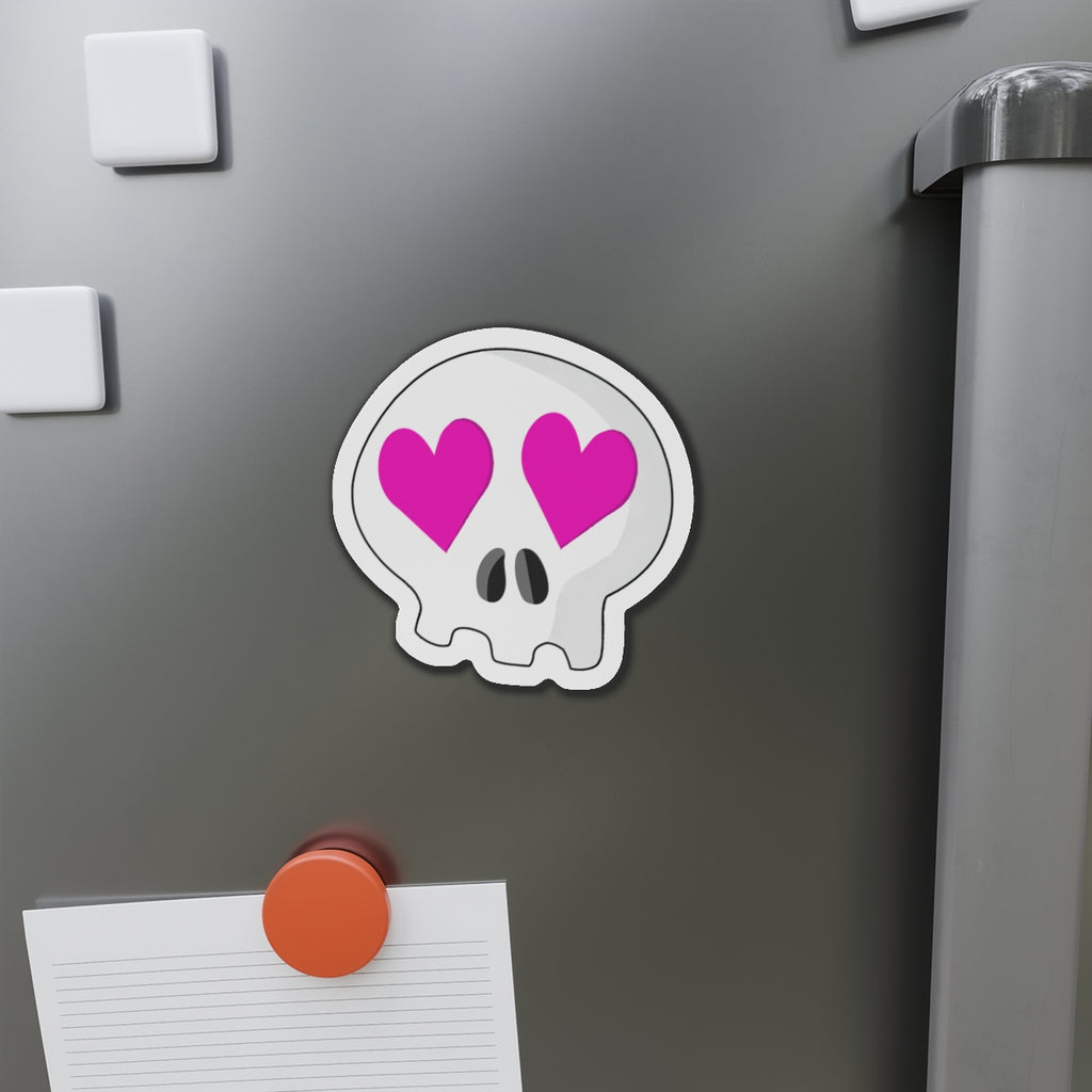 Heart-Eyes Skull Magnet (Pink)