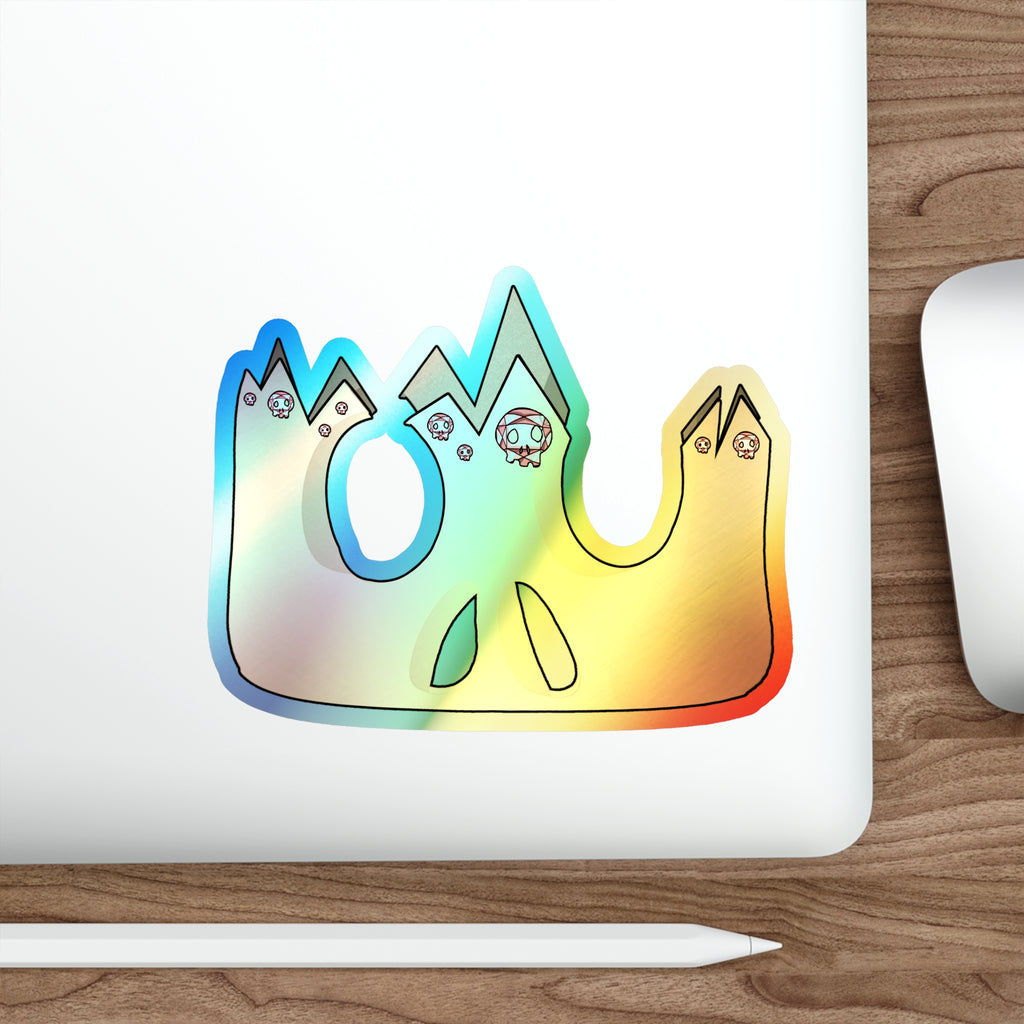 Crown Skull Holographic Sticker