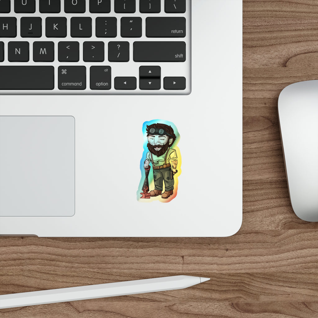 Bones Holographic Sticker (Chibi-Style)