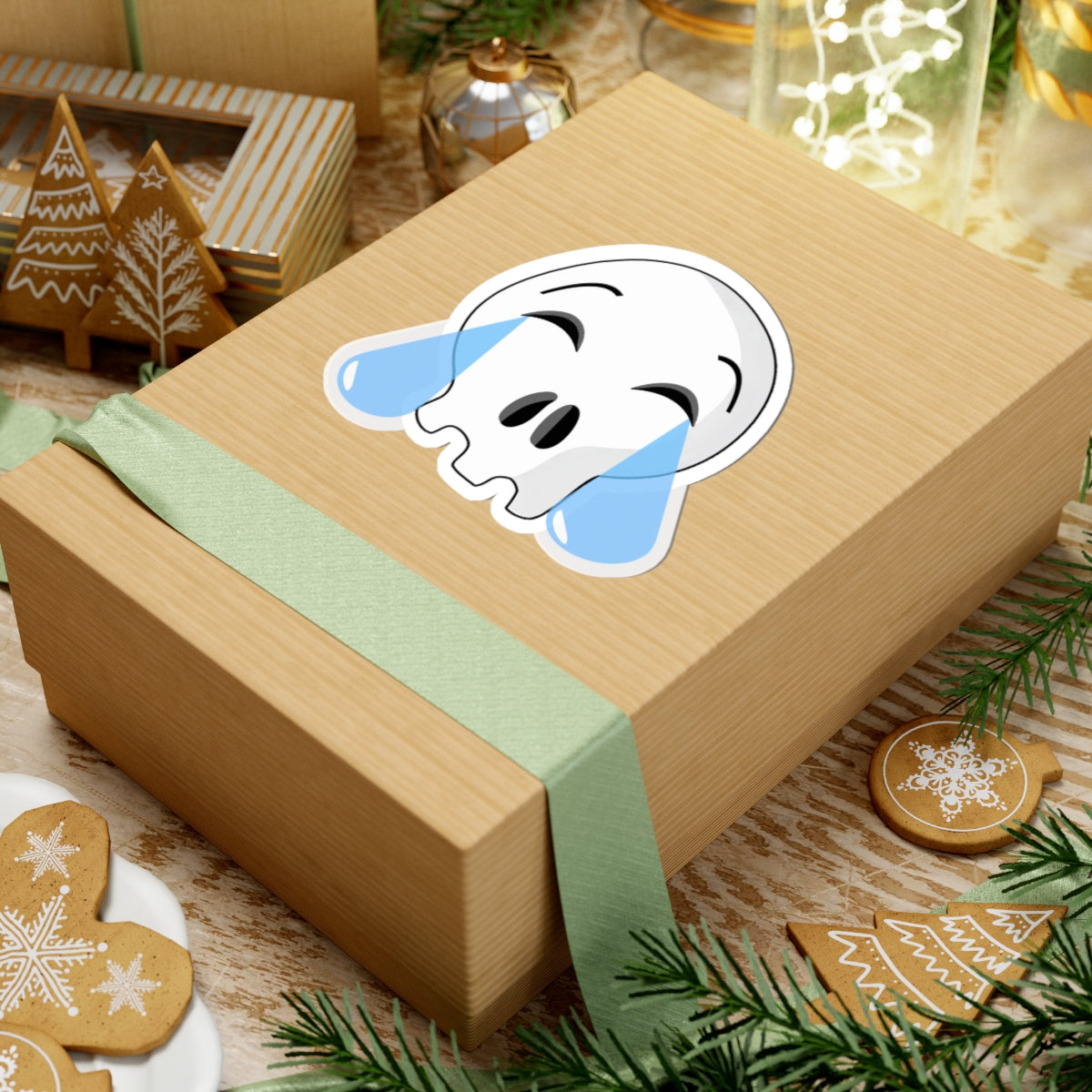Laughing Crying Skull Sticker