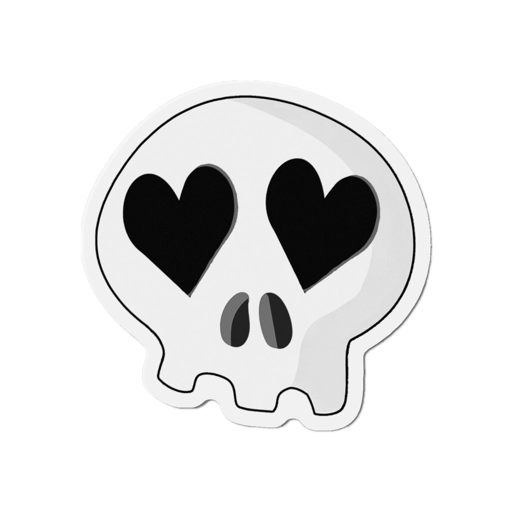 Heart-Eyes Skull Magnet (Black)
