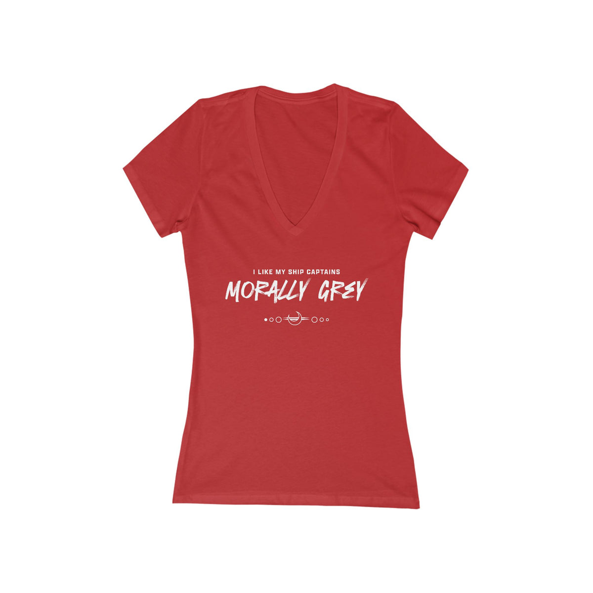 I Like My Ship Captains Morally Grey Women's Deep V-Neck Tee