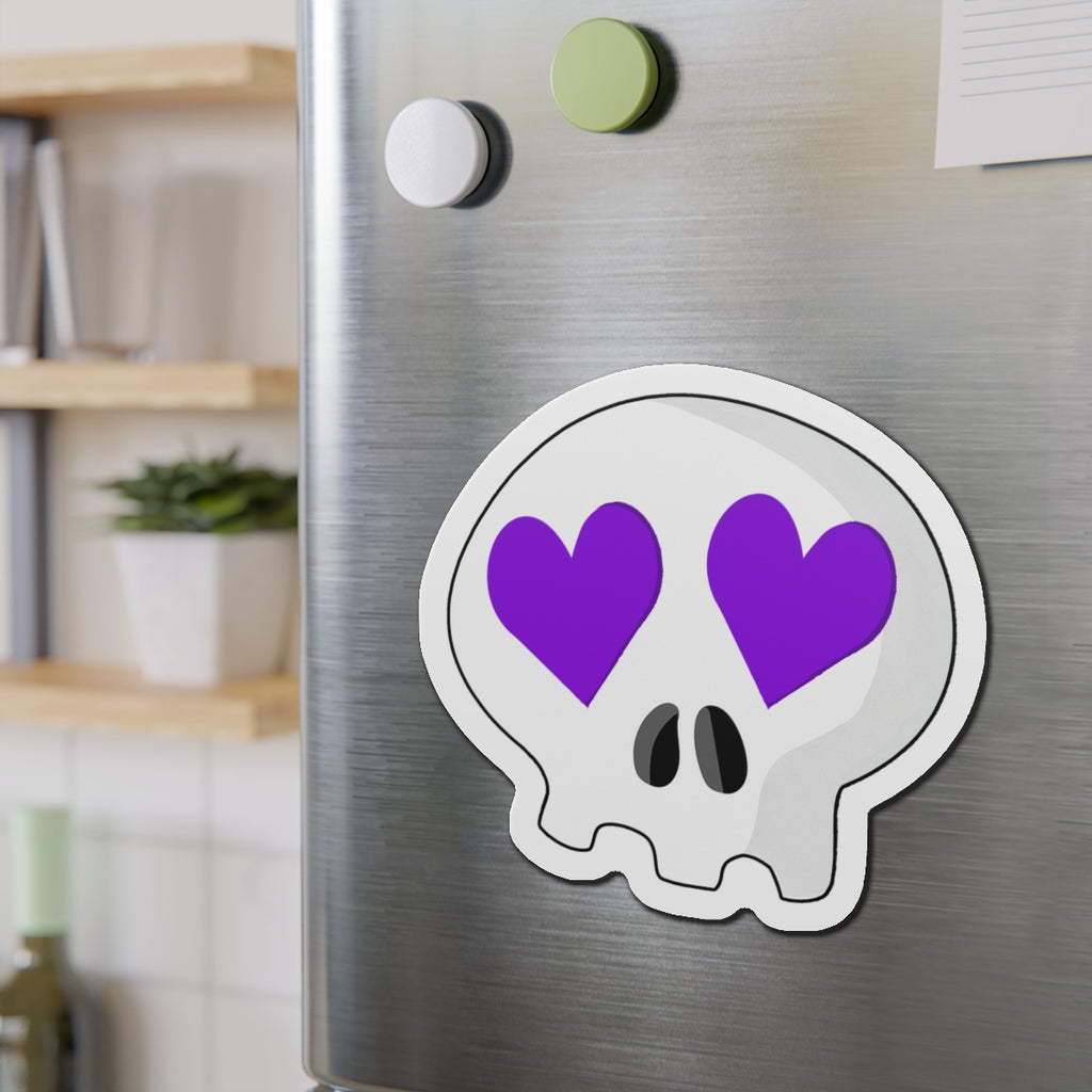 Heart-Eyes Skull Magnet (Purple)